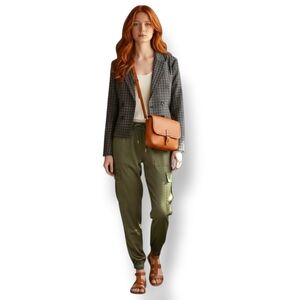 Vince Camuto- Heritage Check Blazer- Olive Green- Size 14- EUC $98 Retail